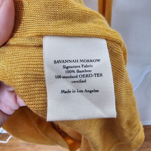 Savannah Morrow Mustard Long Sleeve Keyhole Side Cut Outs Bamboo Mini Dress SM - Picture 6 of 8